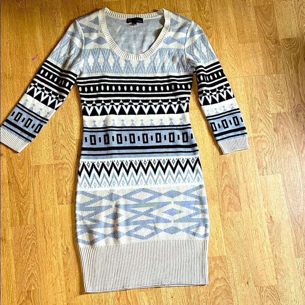 t/o Cream Knit Sweater Dress